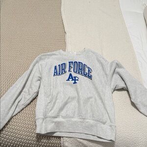 Champion Cream and Gray Reverse Weave Sweatshirt